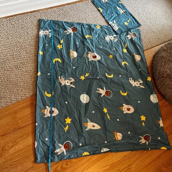 Crib Toddler Bed Duvet Cover and Pillow Case Blue Space Astronauts Stars - Picture 5 of 7